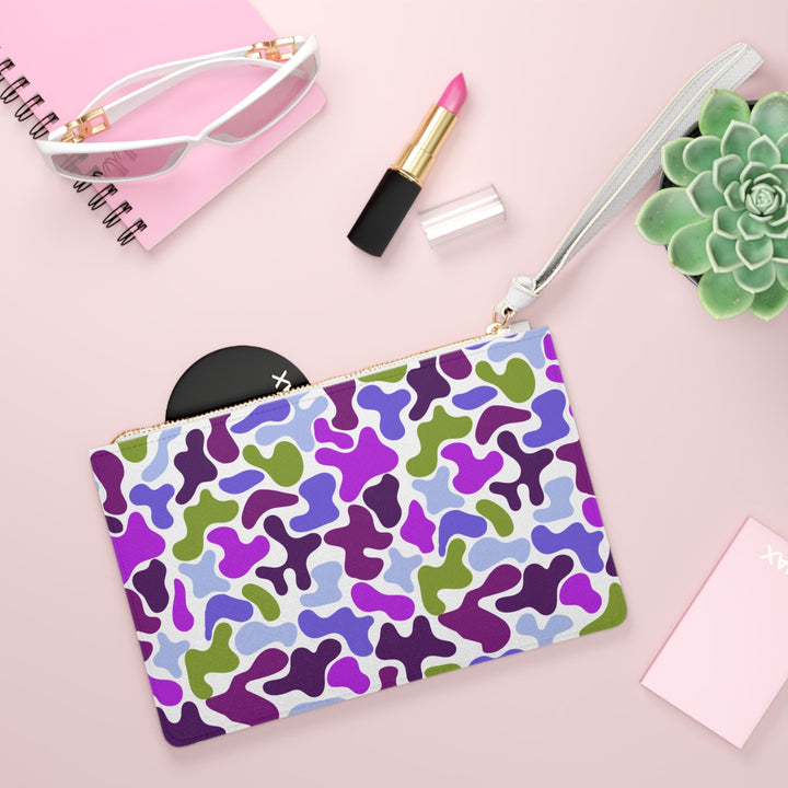 Purple Abstract Camo Clutch Bag - The Kindness Cause