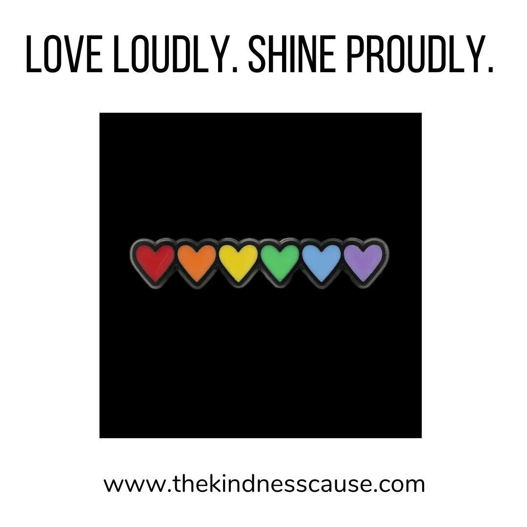 Rainbow Six Heart Enamel Lapel Pin - The Kindness Cause