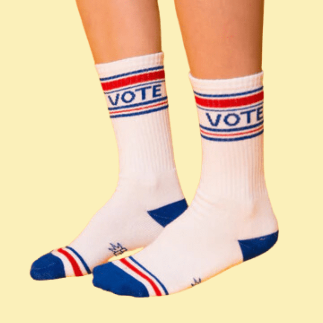 Red White & Blue Vote Crew Socks - The Kindness Cause