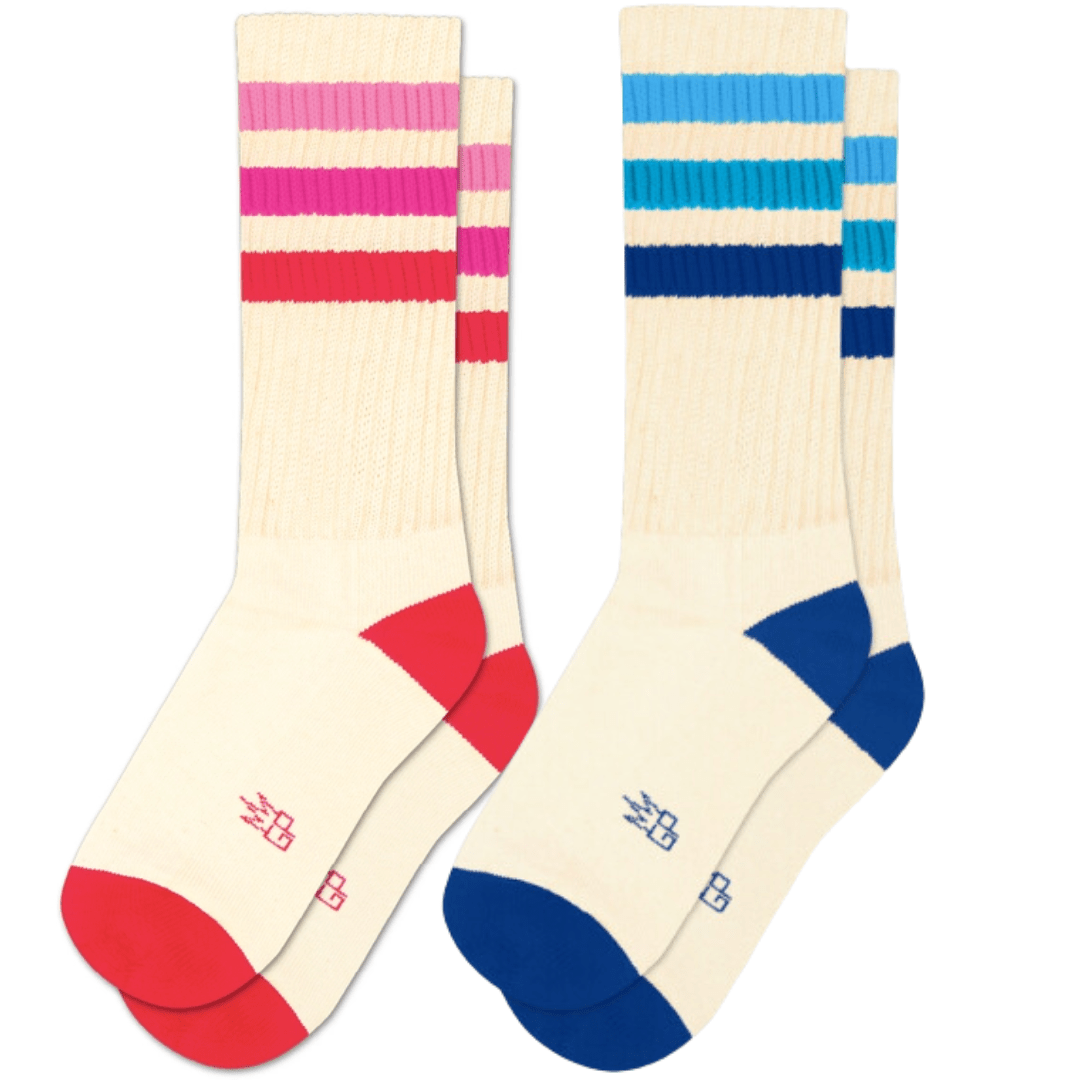 Retro Stripe Gym Crew Socks - The Kindness Cause