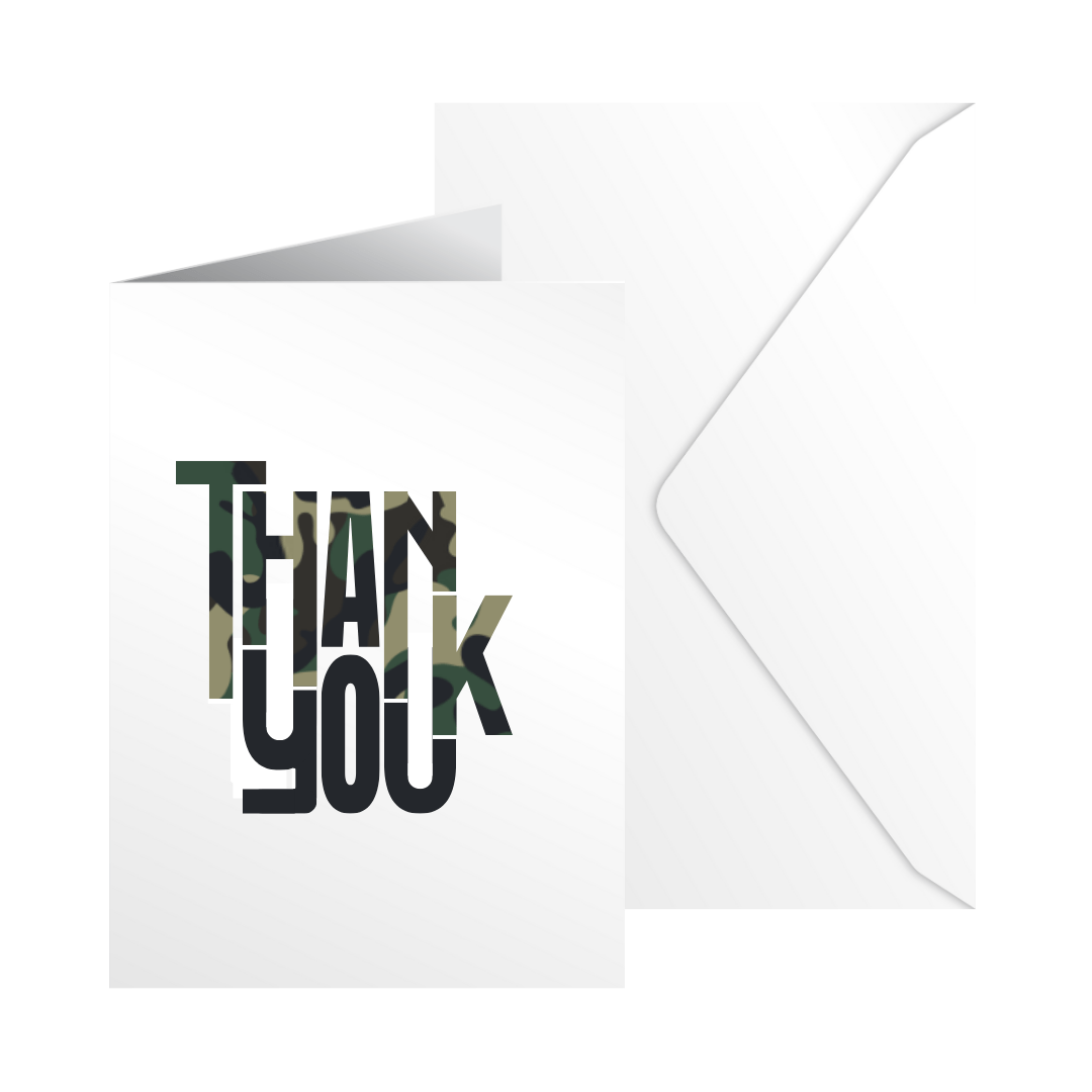 Set of 8 Camo Thank You Cards - The Kindness Cause