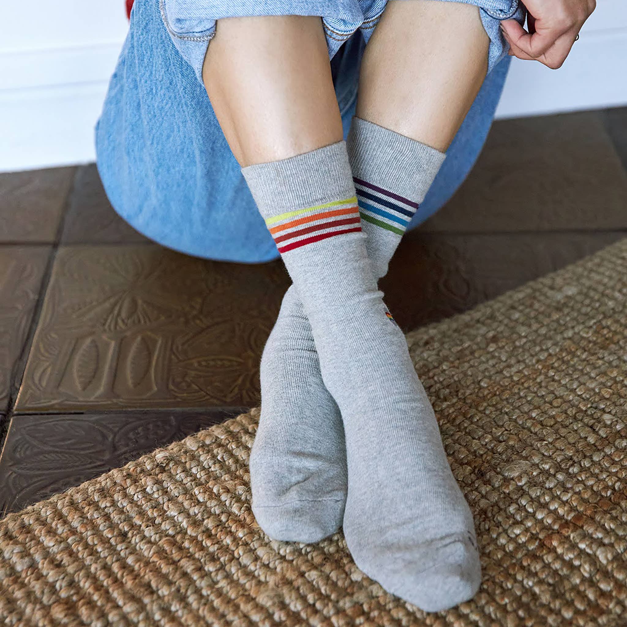 Socks that Save LGBTQ Lives (Alternating Rainbow Stripes) - The Kindness Cause