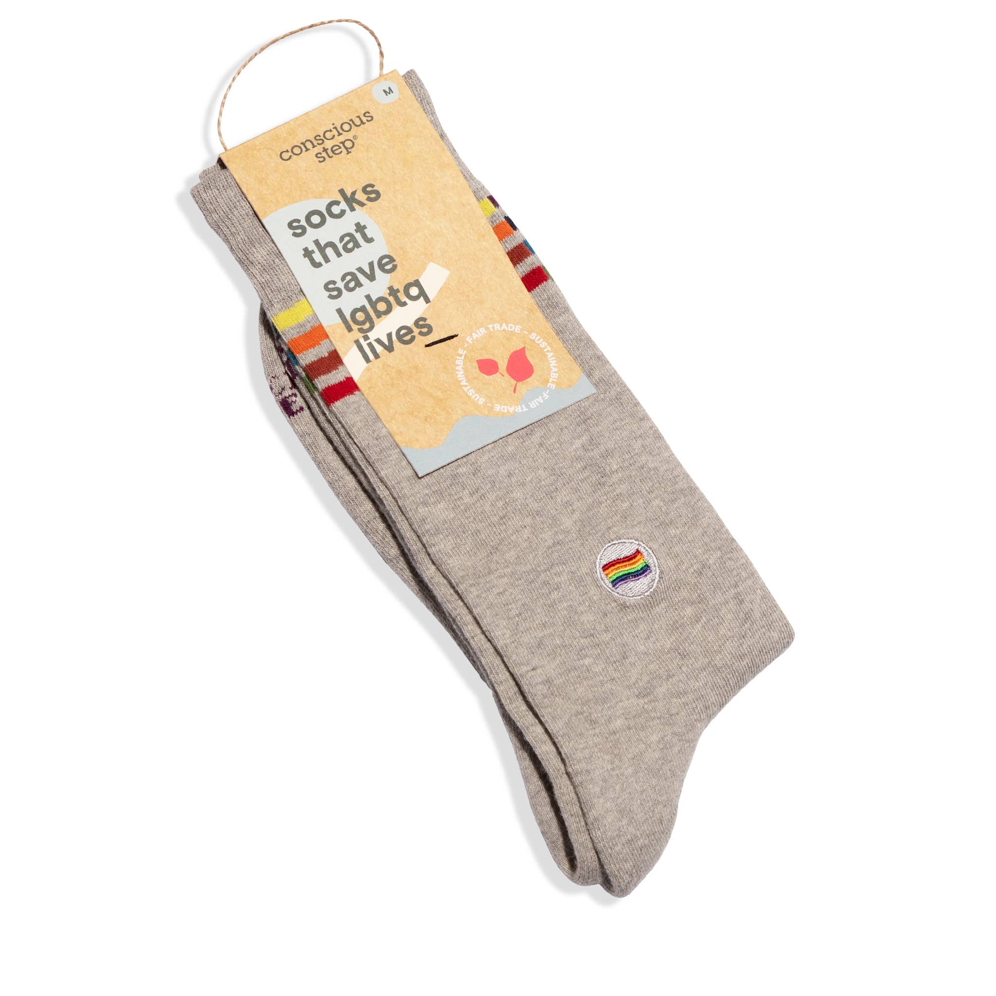 Socks that Save LGBTQ Lives (Alternating Rainbow Stripes) - The Kindness Cause