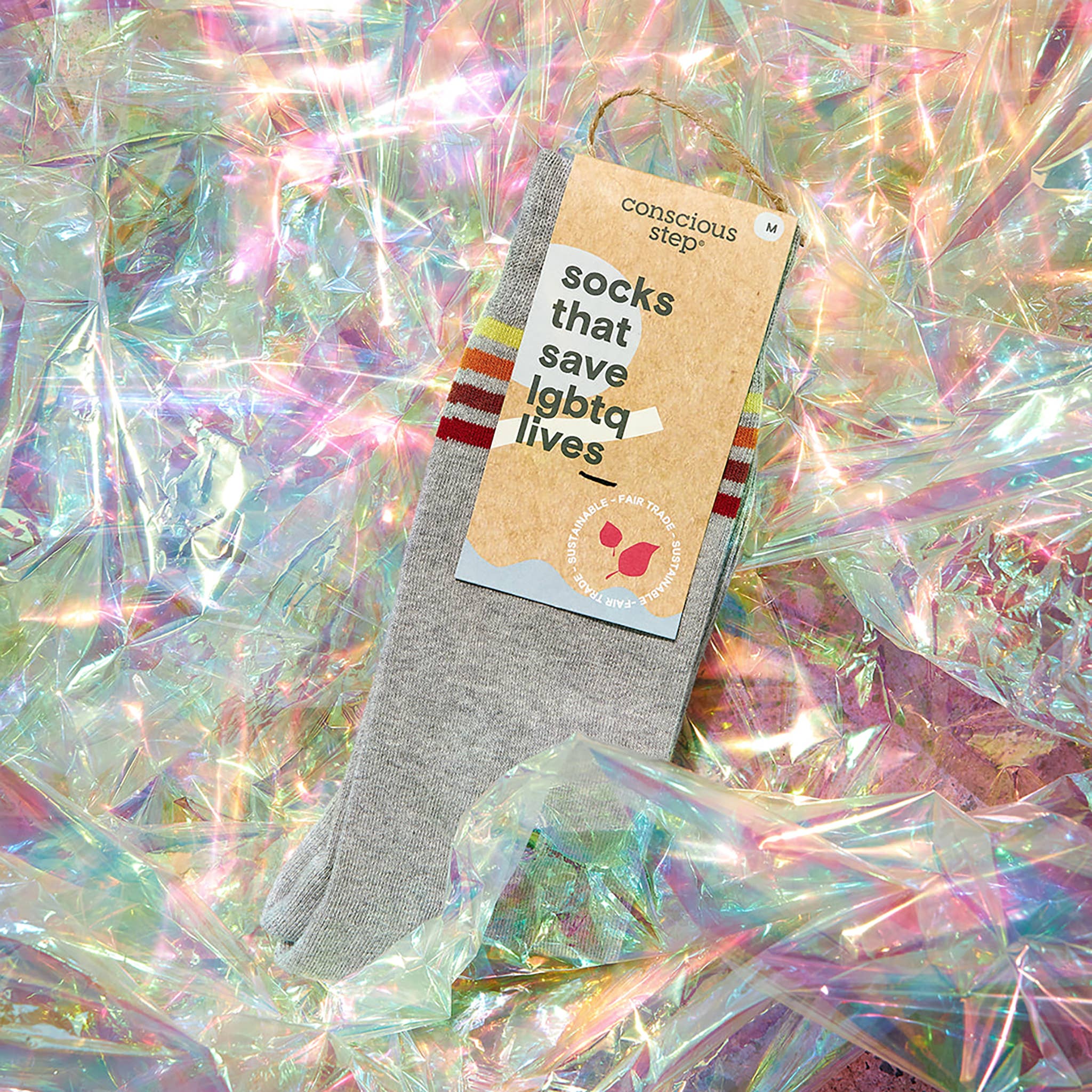 Socks that Save LGBTQ Lives (Alternating Rainbow Stripes) - The Kindness Cause