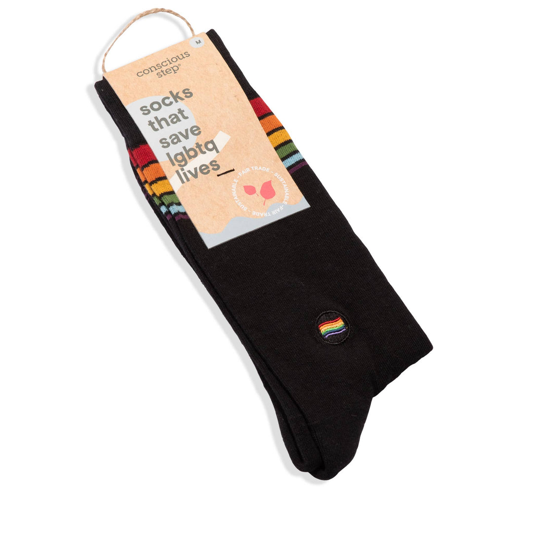 Socks that Save LGBTQ Lives (Classic Rainbow Stripe) - The Kindness Cause