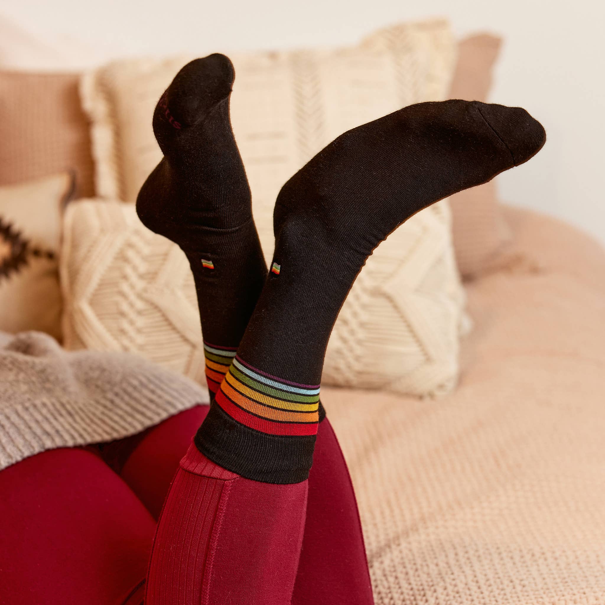 Socks that Save LGBTQ Lives (Classic Rainbow Stripe) - The Kindness Cause