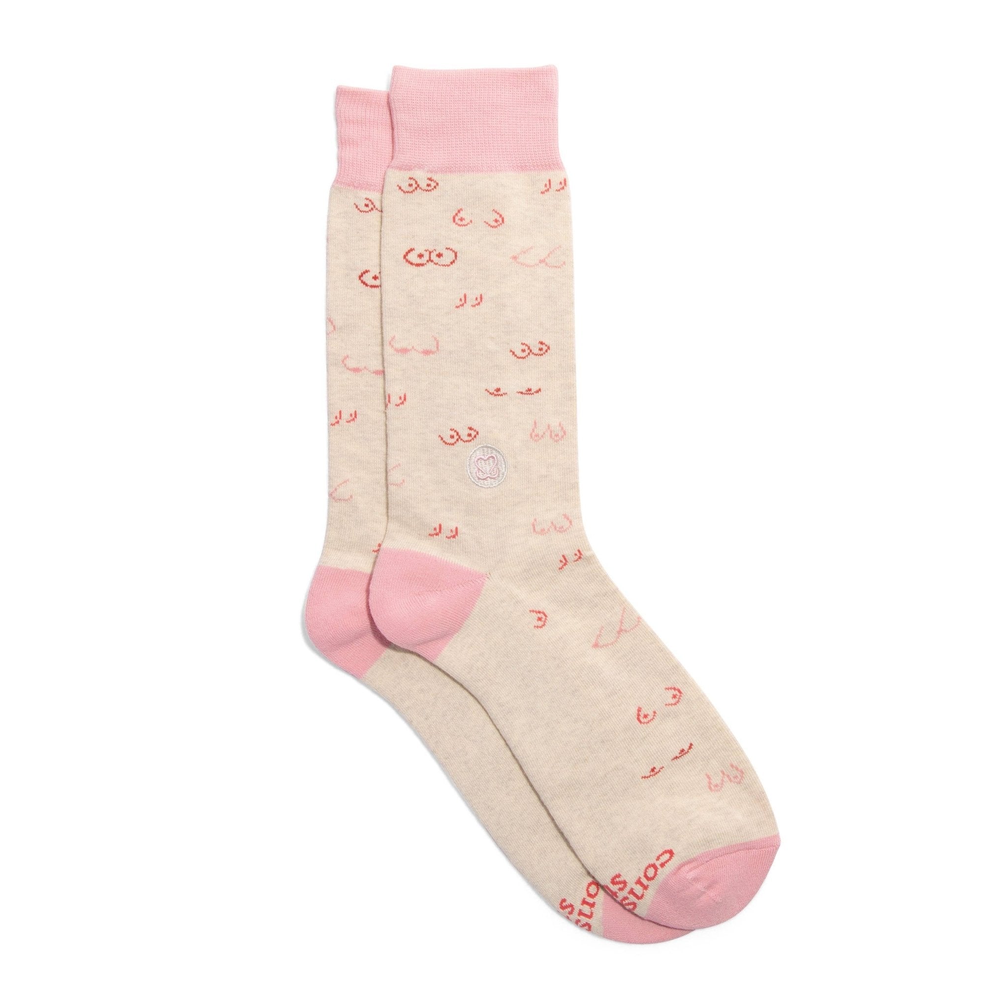 Socks that Support Self - Checks (Pink Tatas) - The Kindness Cause