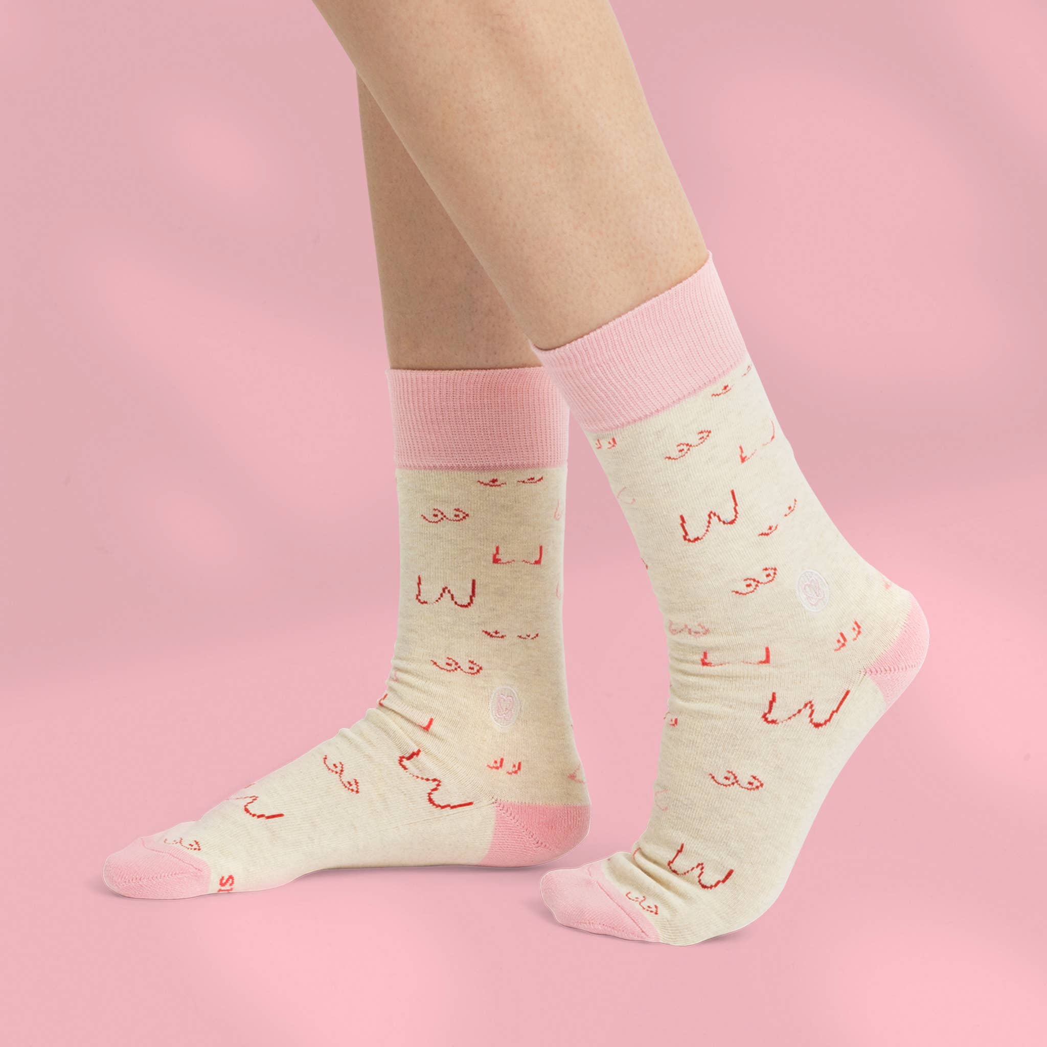 Socks that Support Self - Checks (Pink Tatas) - The Kindness Cause