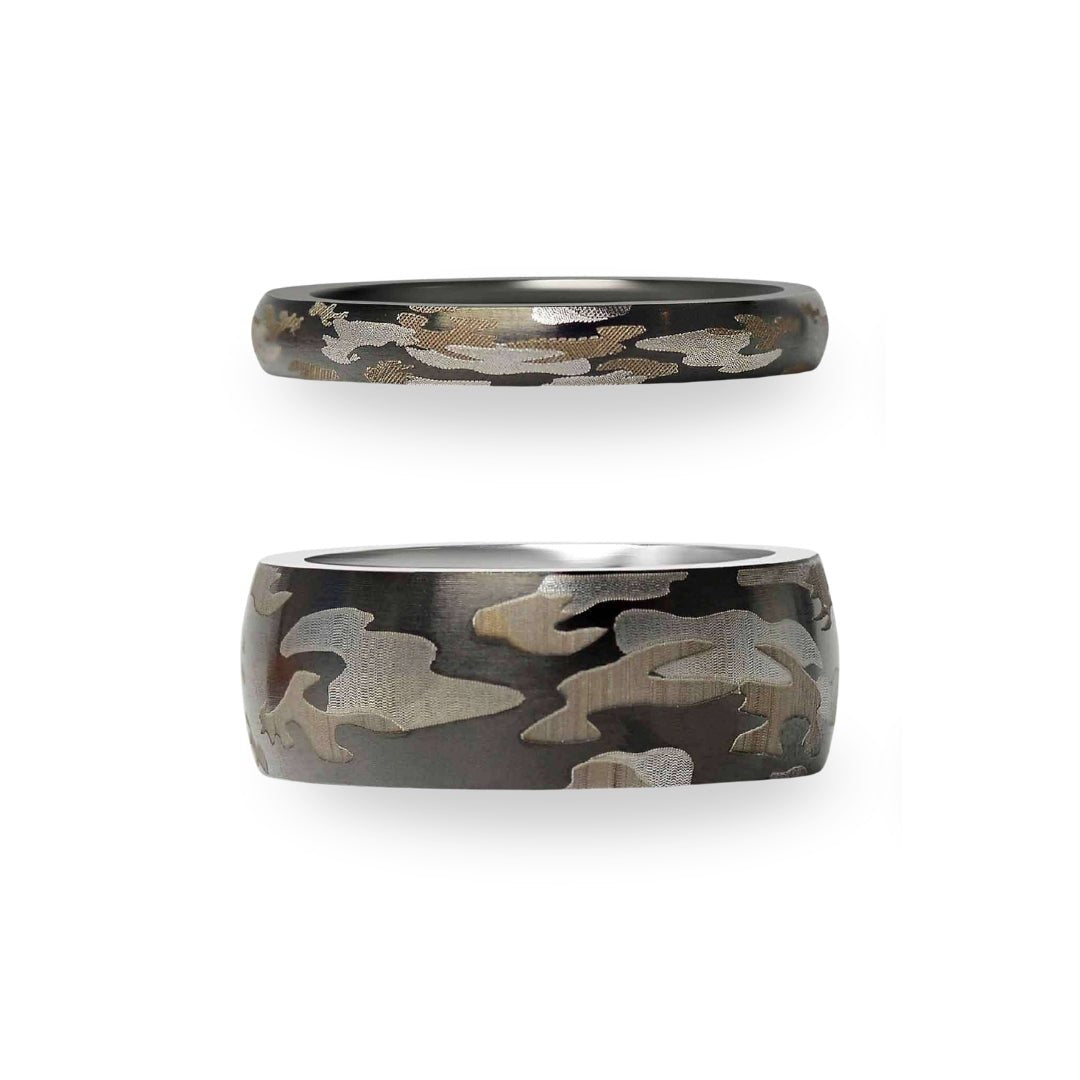Stainless Steel Camouflage Blank Ring 3mm or 8mm - The Kindness Cause