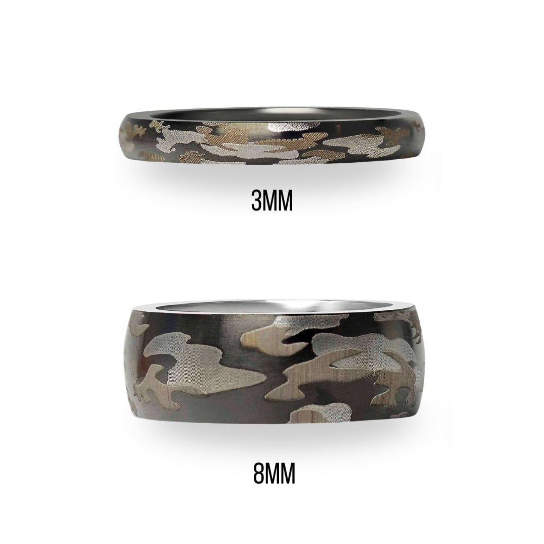 Stainless Steel Camouflage Blank Ring 3mm or 8mm - The Kindness Cause