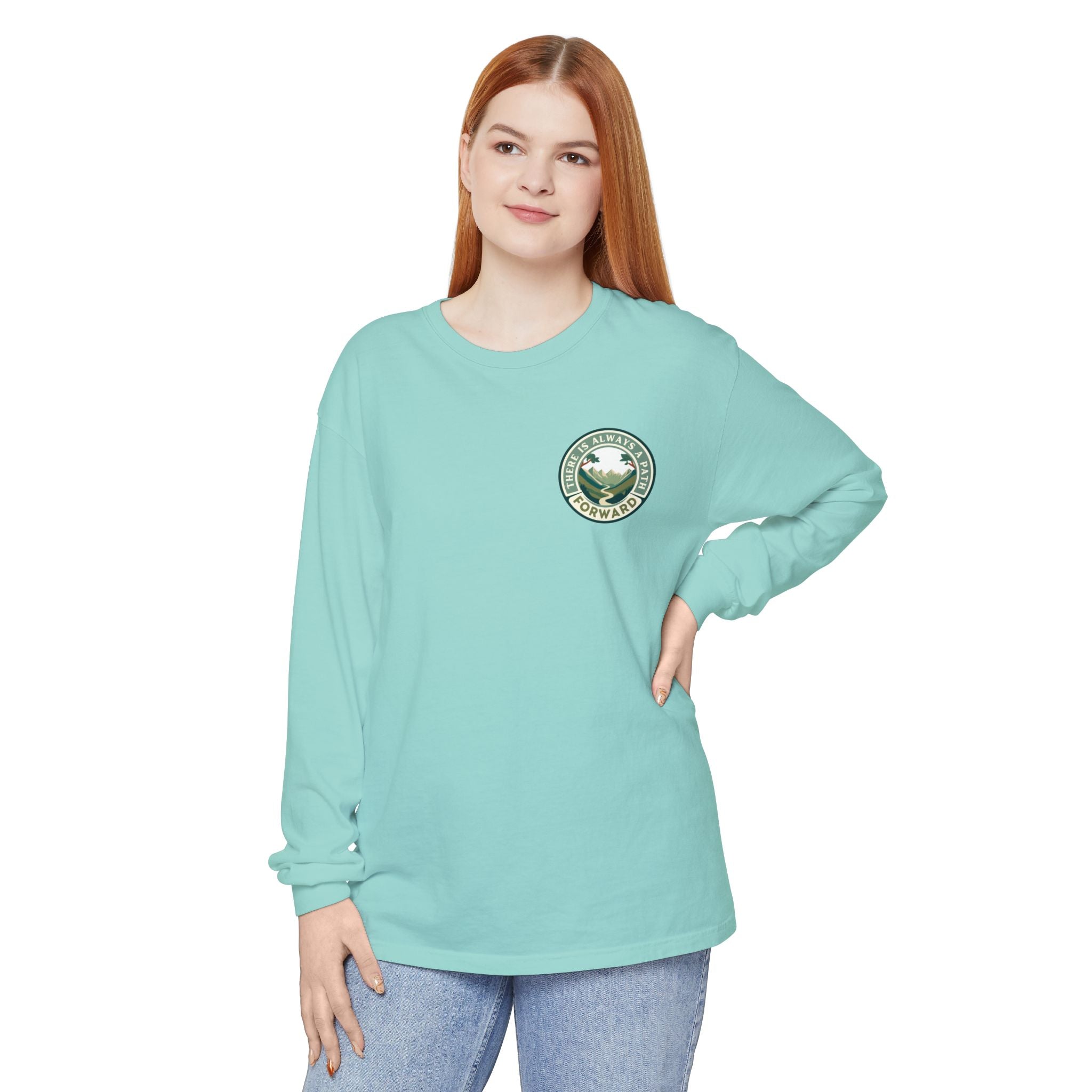 There Is Always A Path Forward Unisex Garment - dyed Long Sleeve T-Shirt - The Kindness Cause