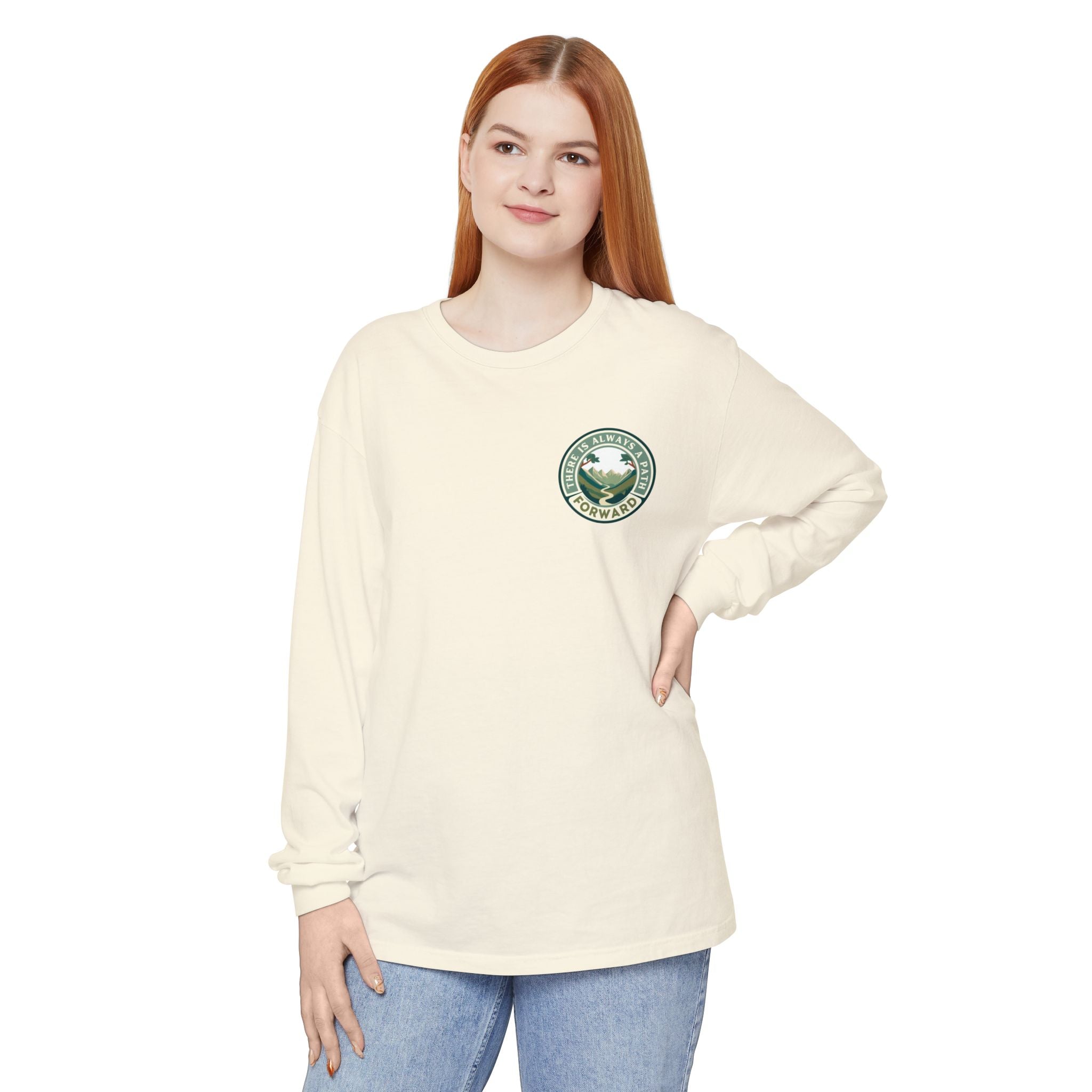 There Is Always A Path Forward Unisex Garment - dyed Long Sleeve T-Shirt - The Kindness Cause
