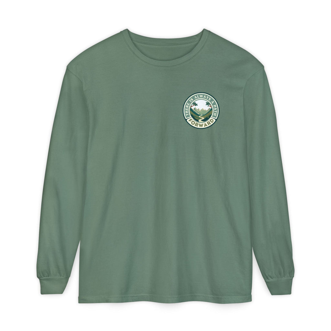 There Is Always A Path Forward Unisex Garment - dyed Long Sleeve T-Shirt - The Kindness Cause