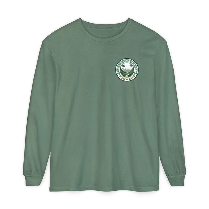 There Is Always A Path Forward Unisex Garment - dyed Long Sleeve T-Shirt - The Kindness Cause