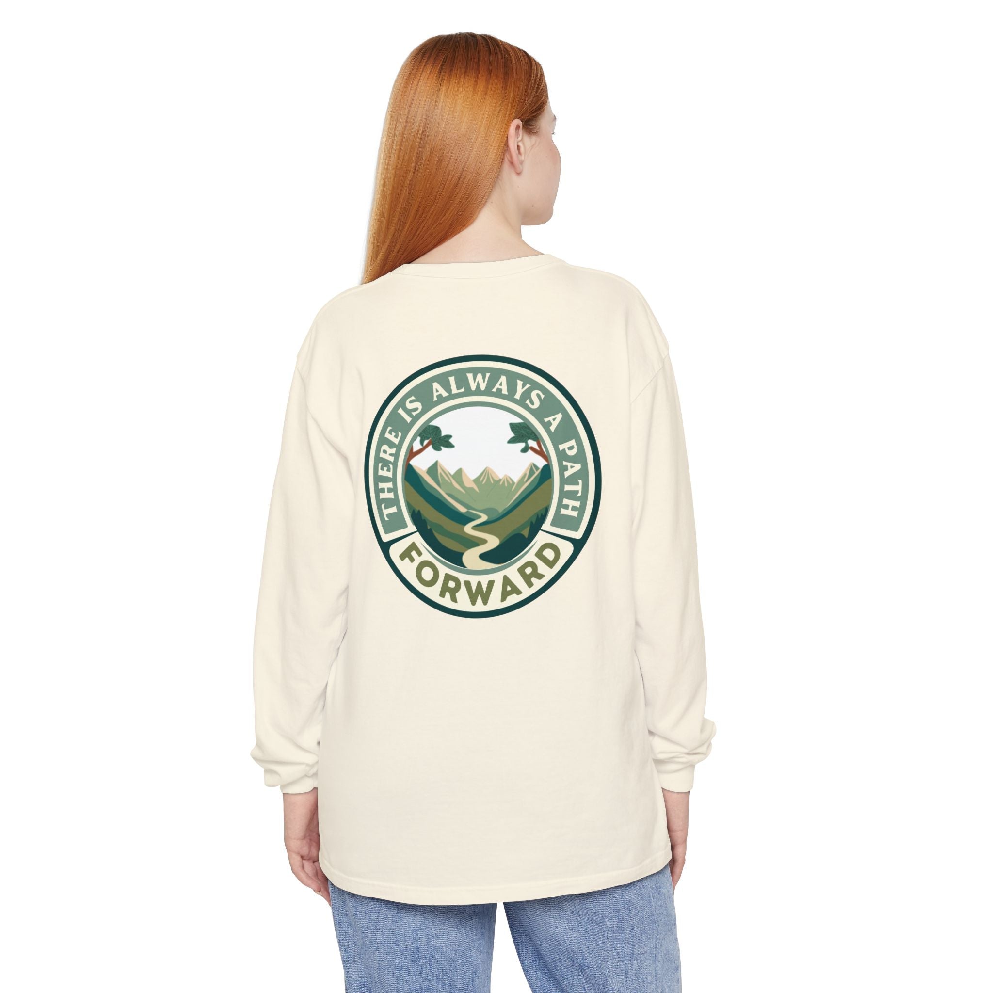 There Is Always A Path Forward Unisex Garment - dyed Long Sleeve T-Shirt - The Kindness Cause
