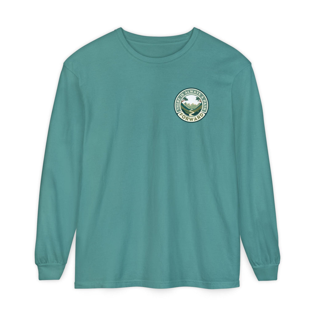 There Is Always A Path Forward Unisex Garment - dyed Long Sleeve T-Shirt - The Kindness Cause
