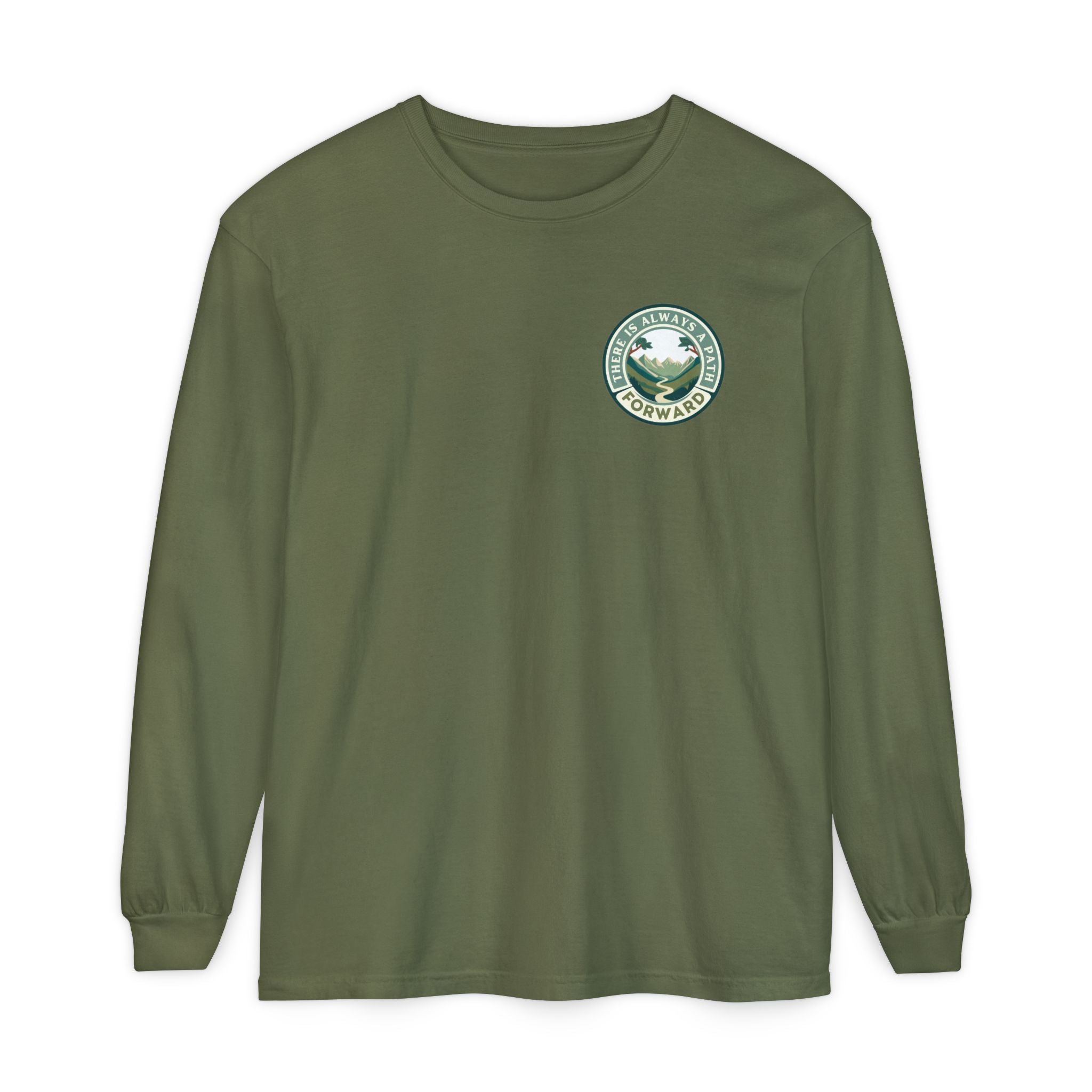There Is Always A Path Forward Unisex Garment - dyed Long Sleeve T-Shirt - The Kindness Cause