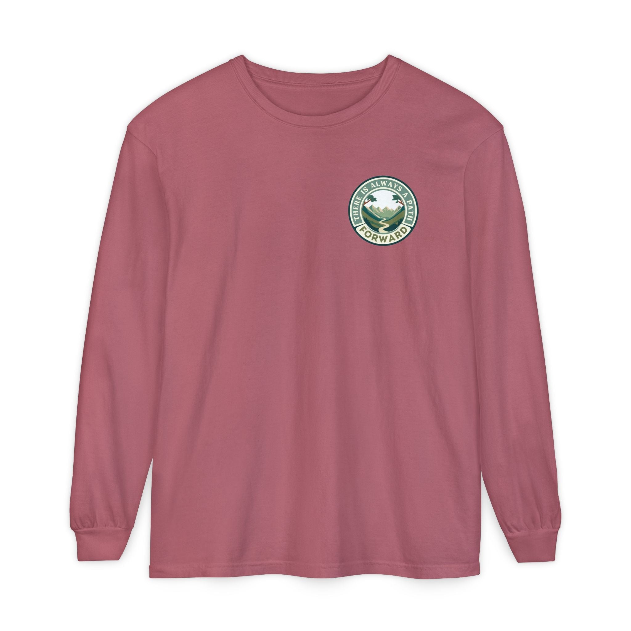 There Is Always A Path Forward Unisex Garment - dyed Long Sleeve T-Shirt - The Kindness Cause