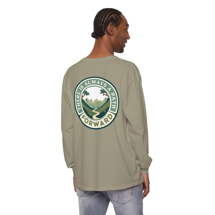 There Is Always A Path Forward Unisex Garment - dyed Long Sleeve T-Shirt - The Kindness Cause