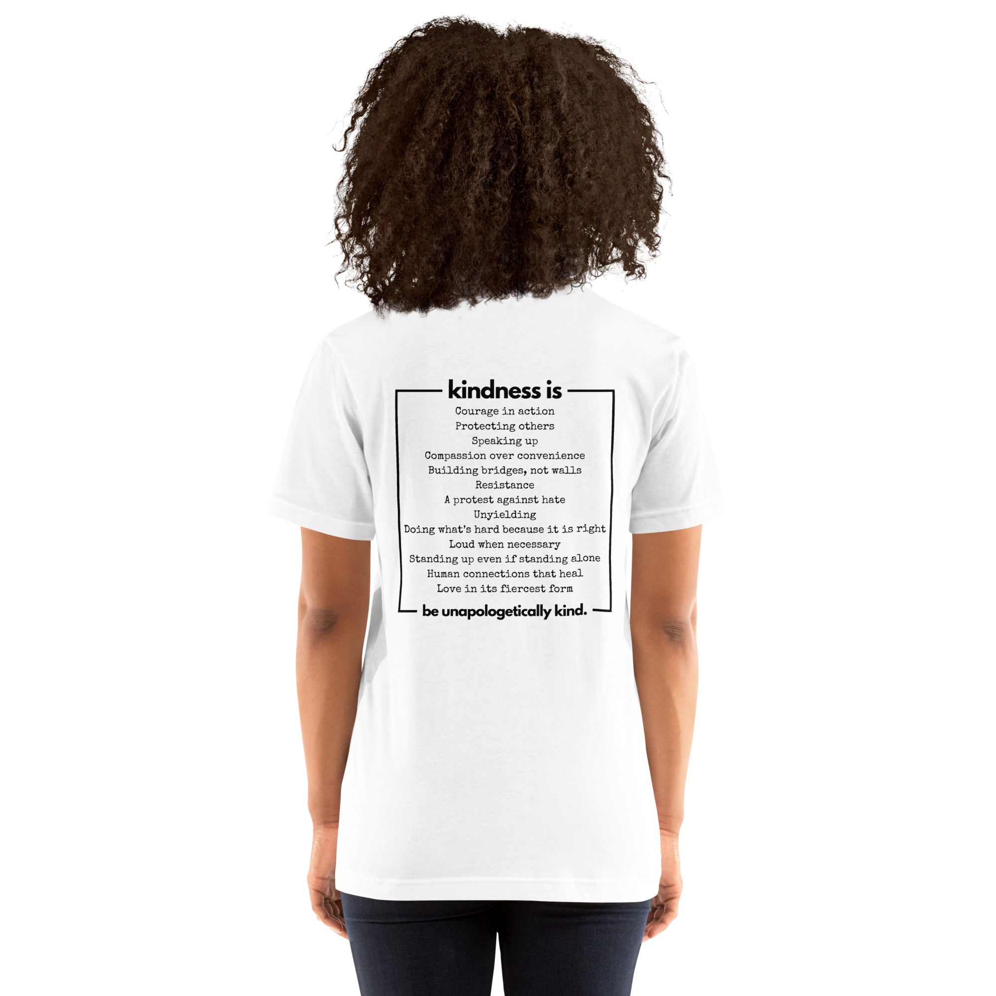 Unapologetically Kind Black Font Unisex T-shirt - The Kindness Cause