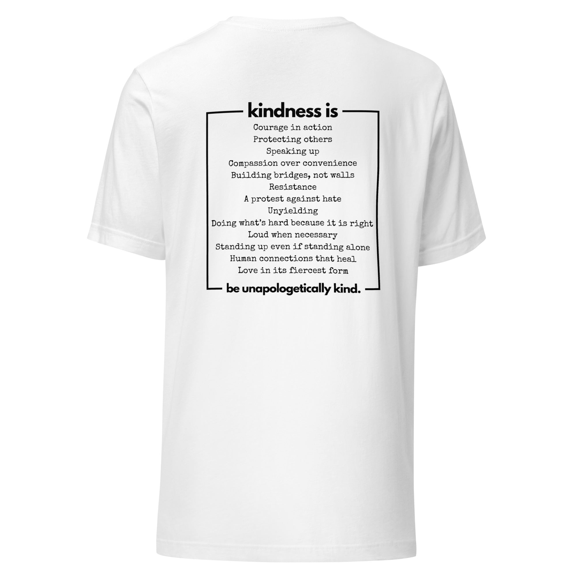 Unapologetically Kind Black Font Unisex T-shirt - The Kindness Cause