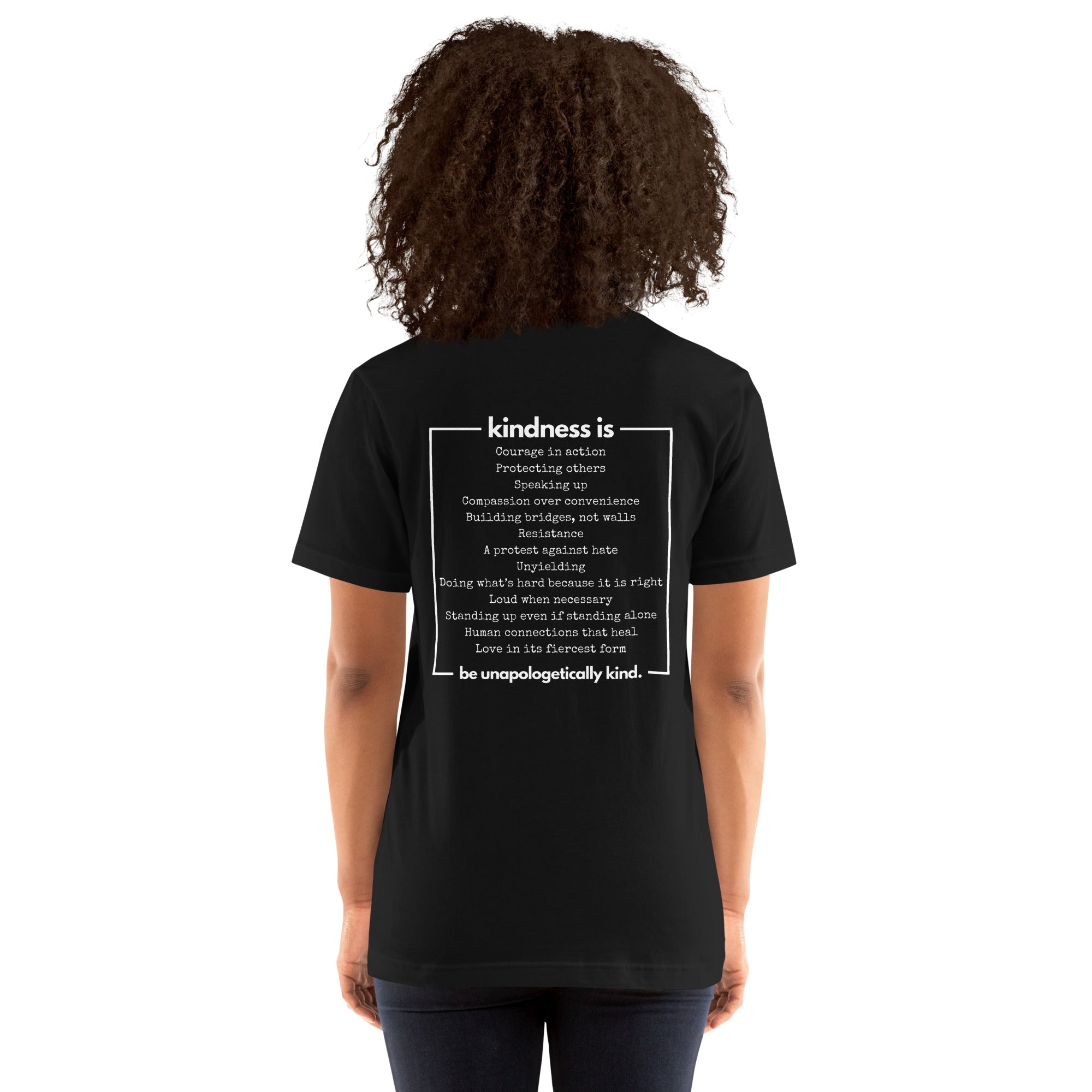 Unapologetically Kind White Font Unisex T-shirt - The Kindness Cause