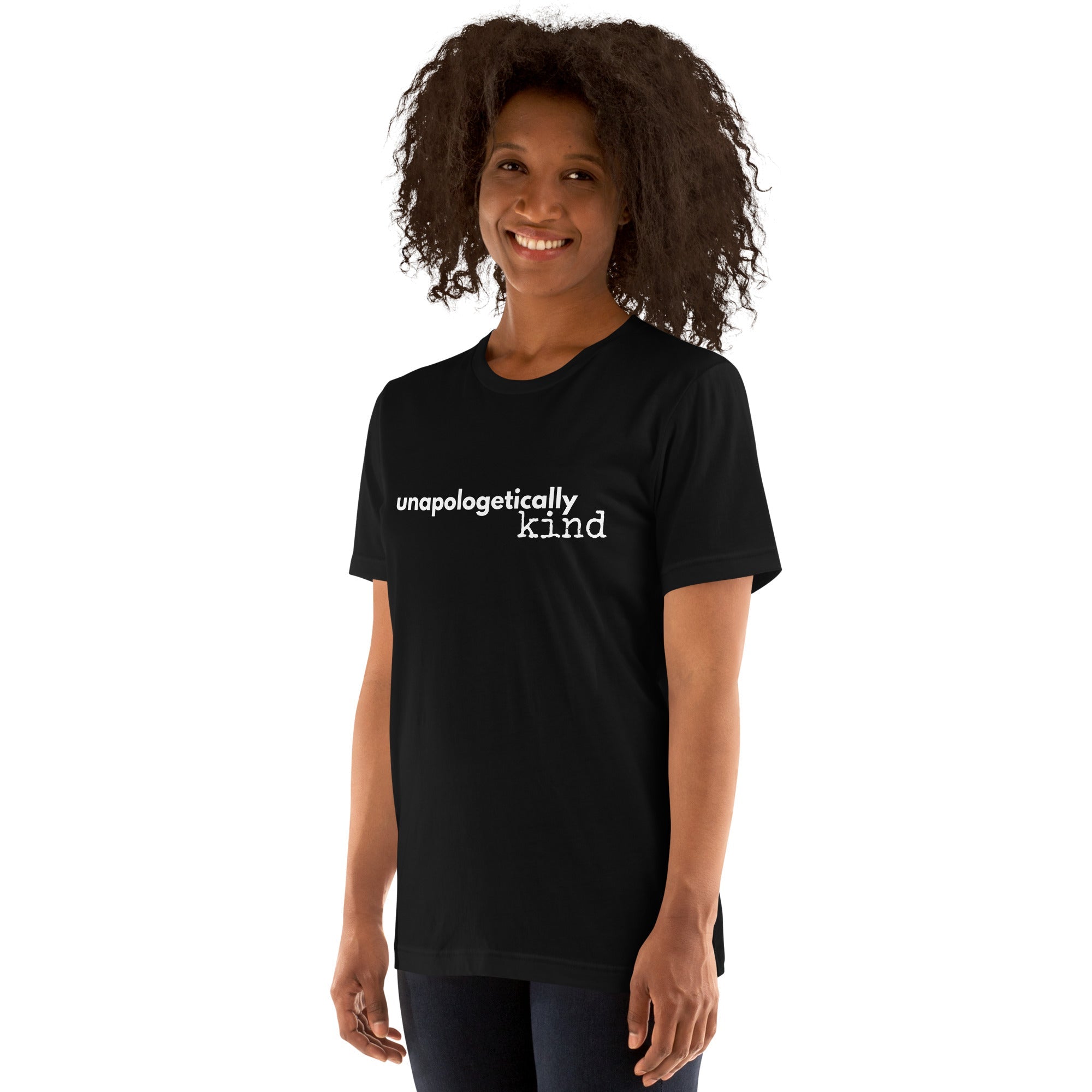 Unapologetically Kind White Font Unisex T-shirt - The Kindness Cause