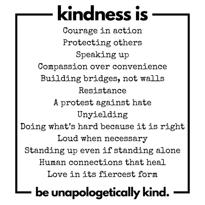 Unapologetically Kind White Font Unisex T-shirt - The Kindness Cause