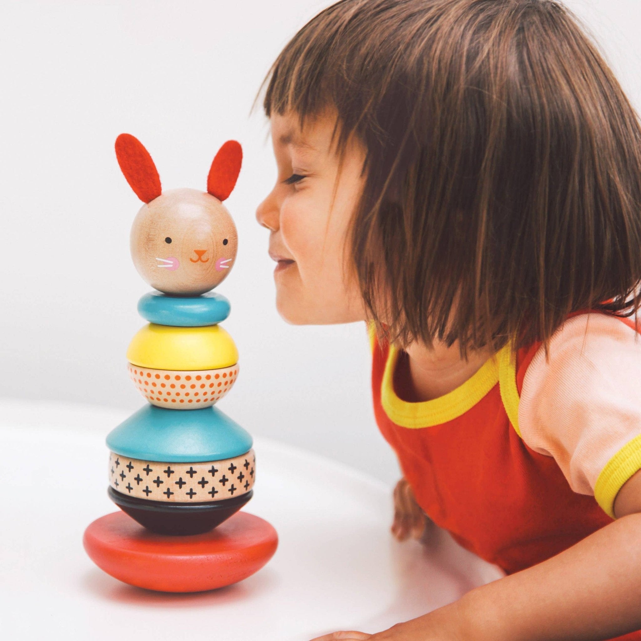Wooden Rabbit Stacker Toy - The Kindness Cause