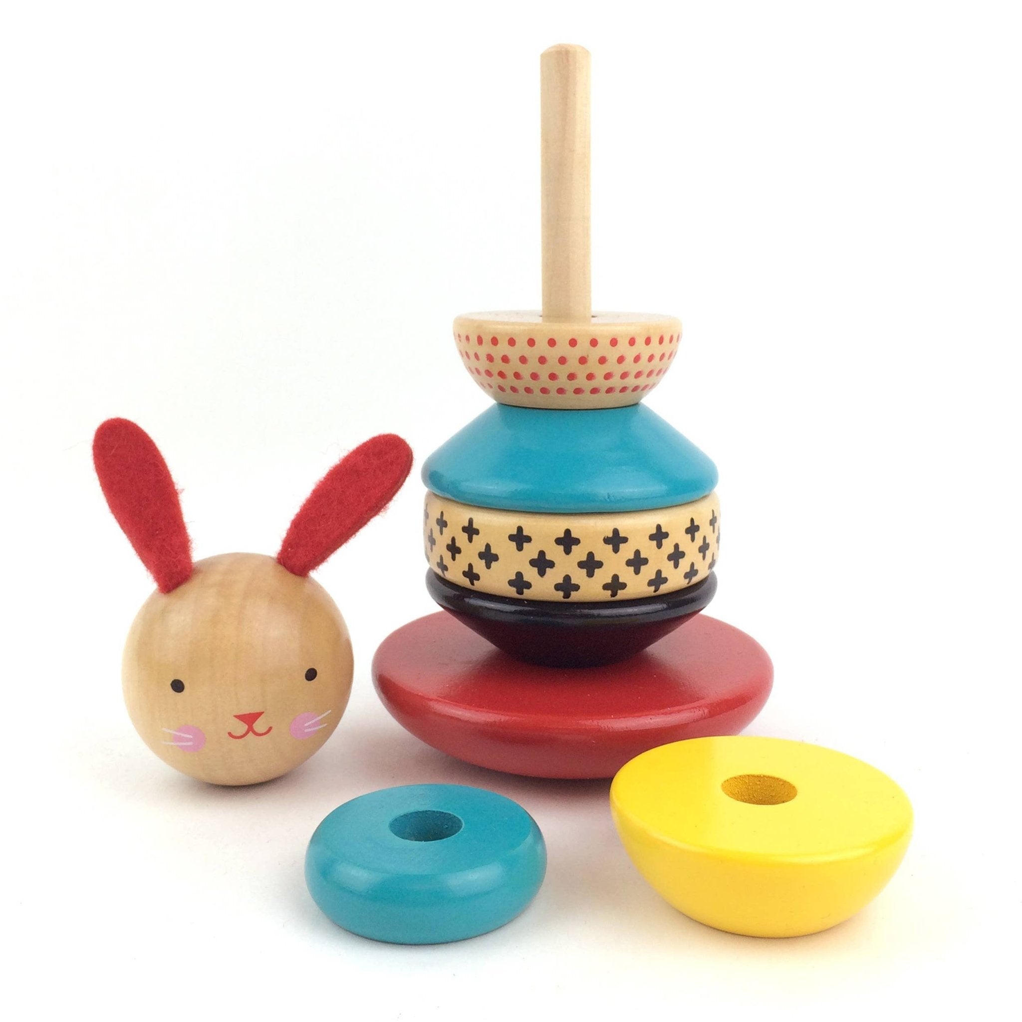 Wooden Rabbit Stacker Toy - The Kindness Cause
