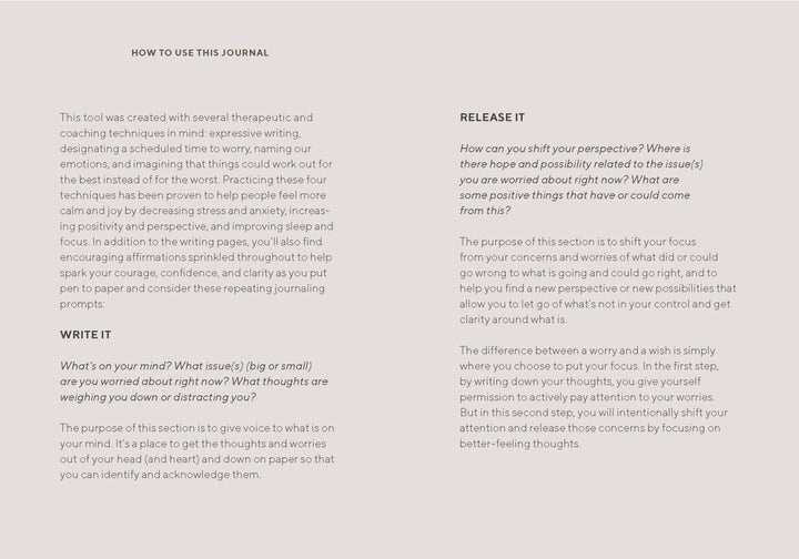 Write and Release Journal: Let Go of Worries and Make Space for Peace - The Kindness Cause