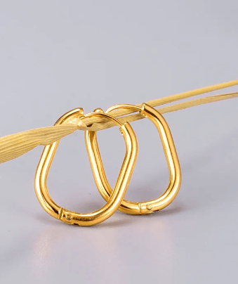 18K Gold Plated Oval Huggie Hoop Earrings - The Kindness Cause