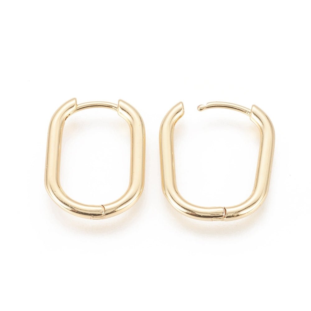 18K Gold Plated Oval Huggie Hoop Earrings - The Kindness Cause