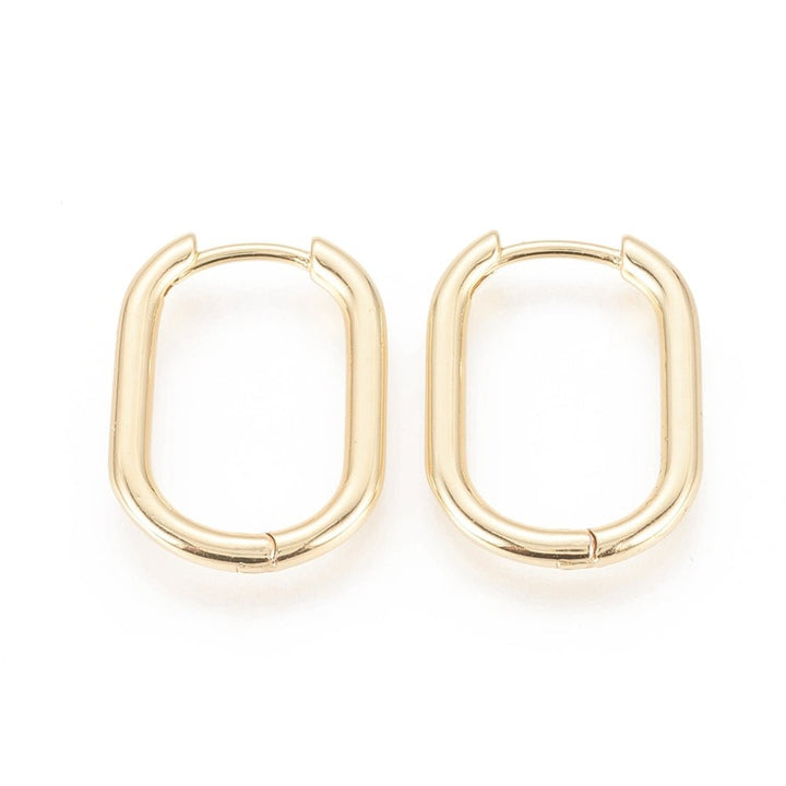 18K Gold Plated Oval Huggie Hoop Earrings - The Kindness Cause