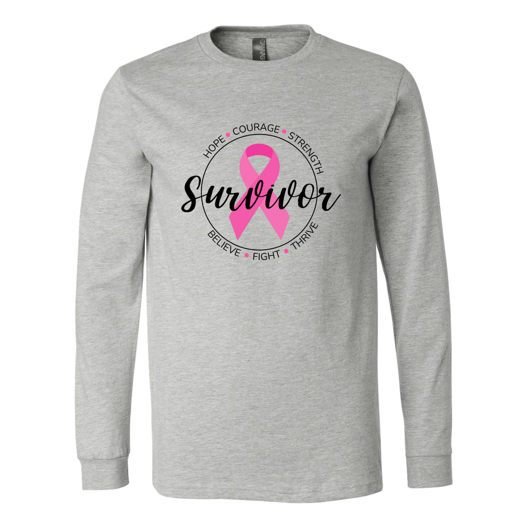 Breast Cancer Survivor Long Sleeve Jersey Tee