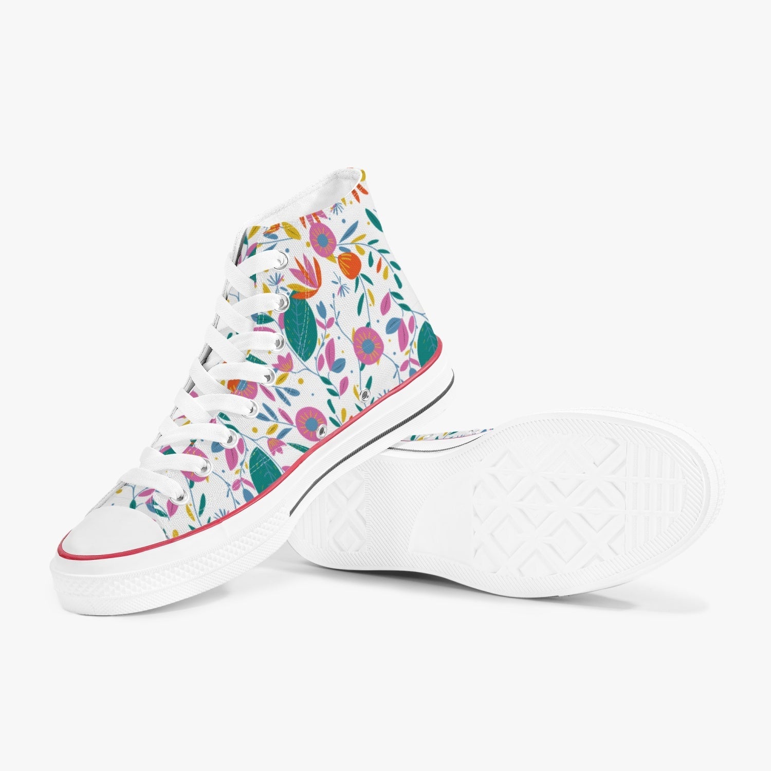 Adult Be Kind Floral High Top Canvas Sneakers - The Kindness Cause