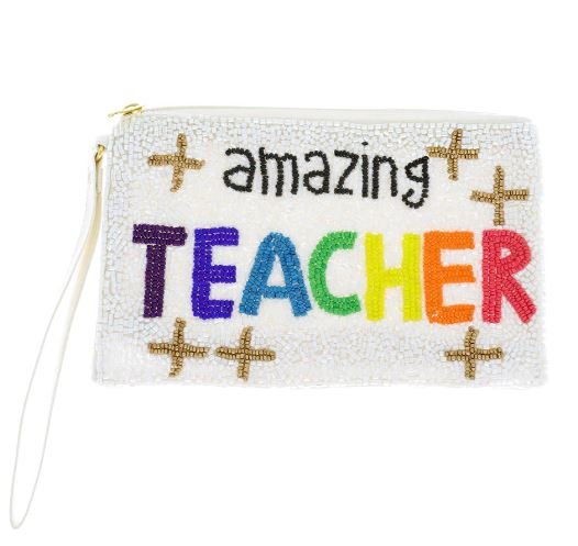 Amazing Teacher Beaded Zipper Wristlet - The Kindness Cause
