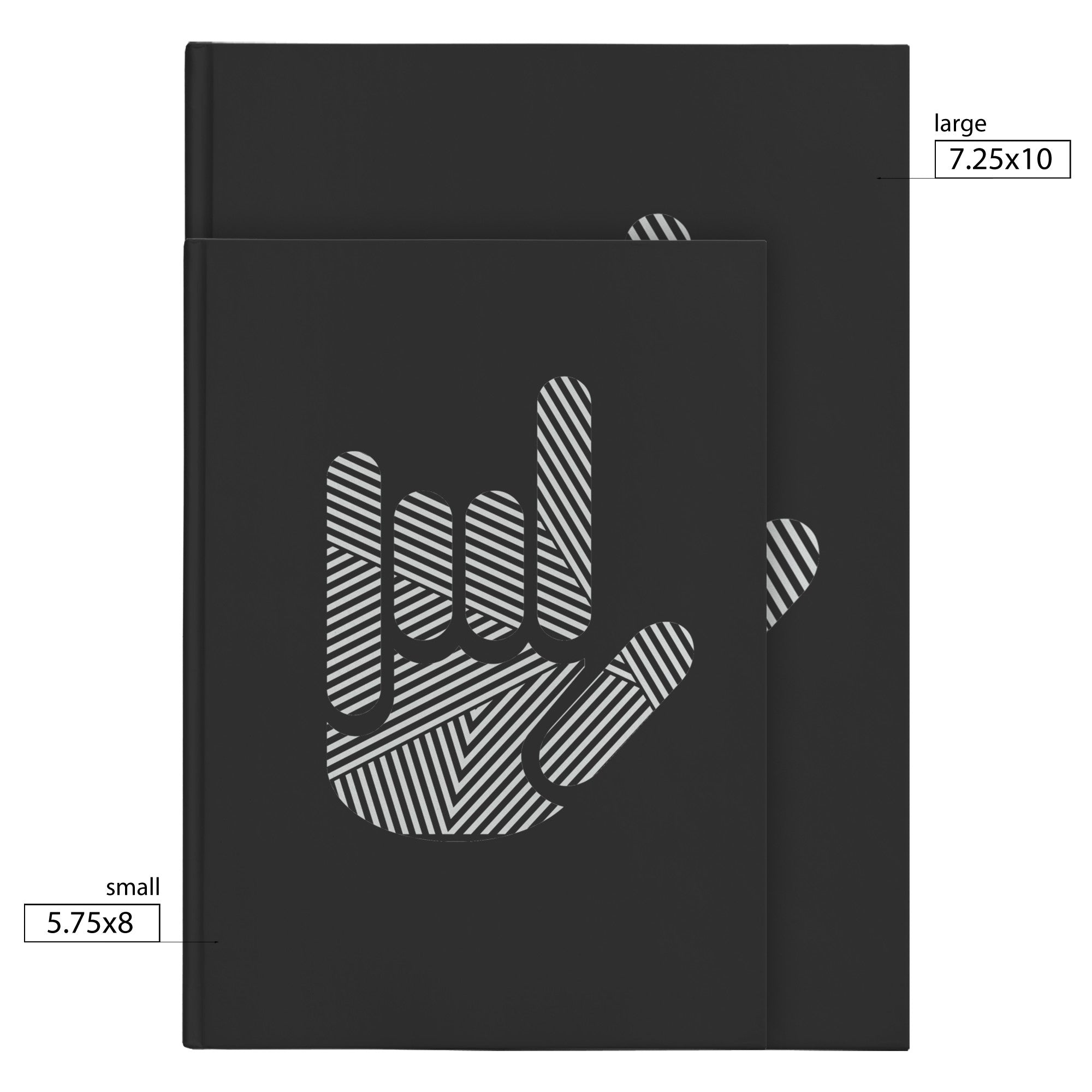 ASL I Love You Stripe Hand Hardcover Notebook - The Kindness Cause