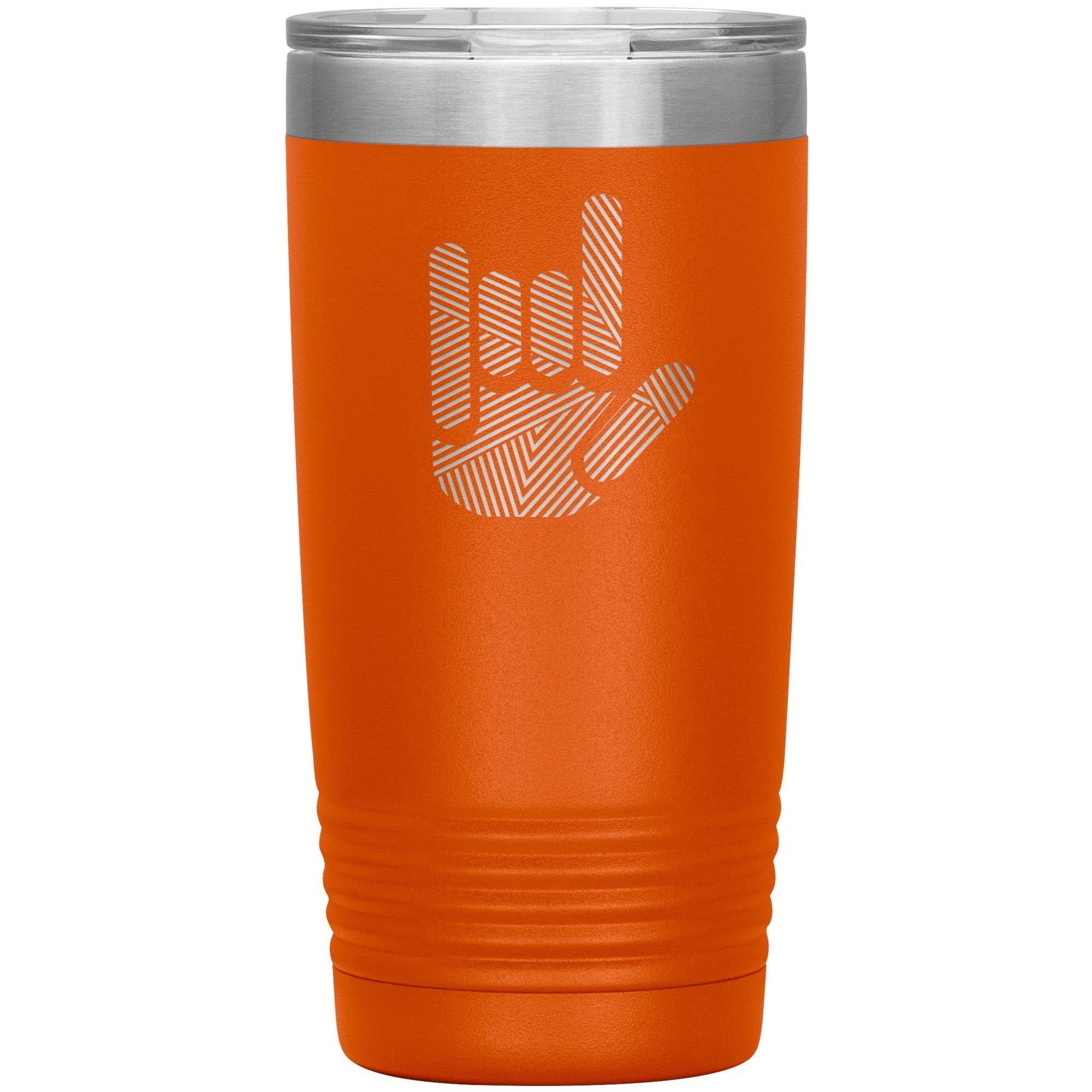 ASL I Love You Stripe Hand Ring Neck 20oz Tumbler - The Kindness Cause