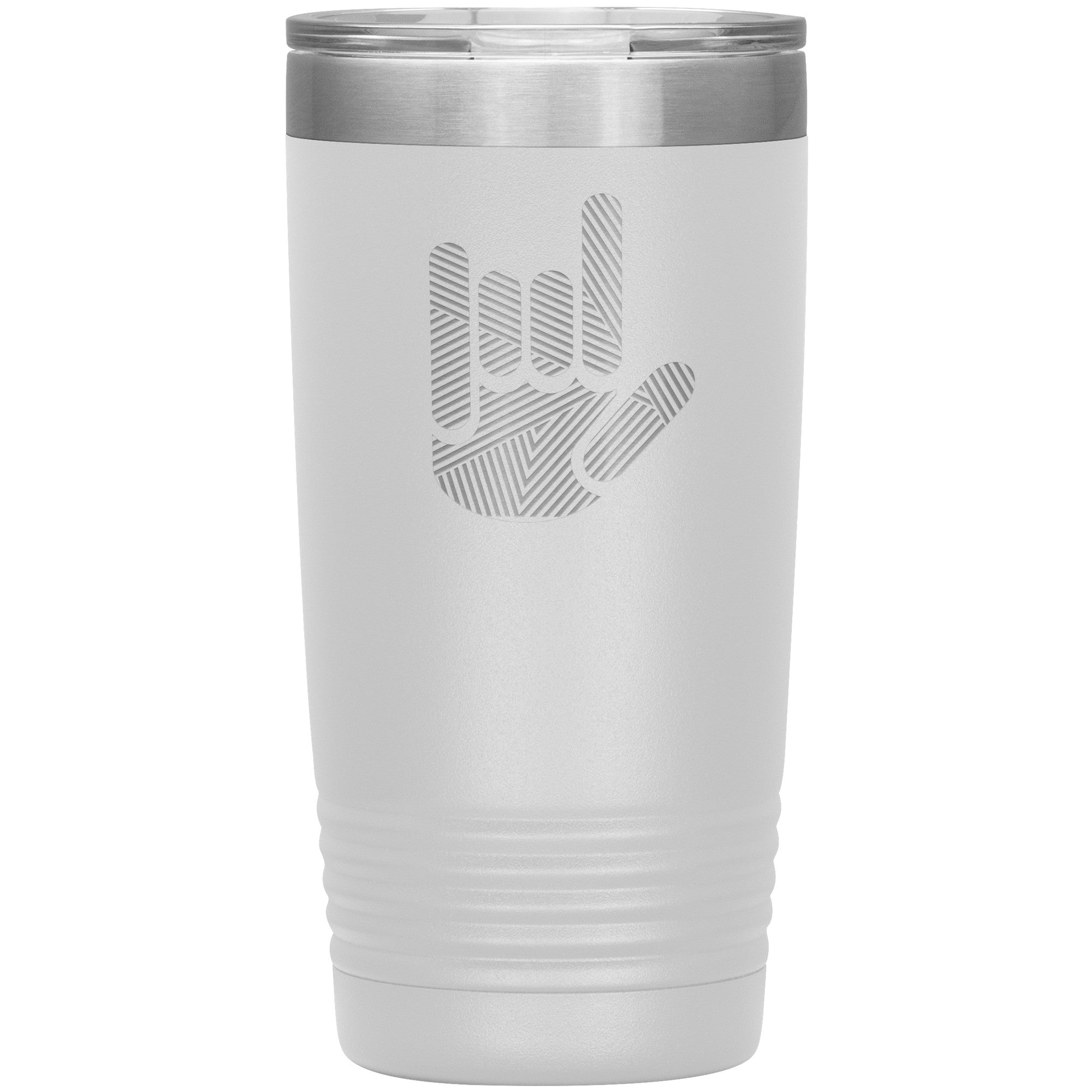 ASL I Love You Stripe Hand Ring Neck 20oz Tumbler - The Kindness Cause