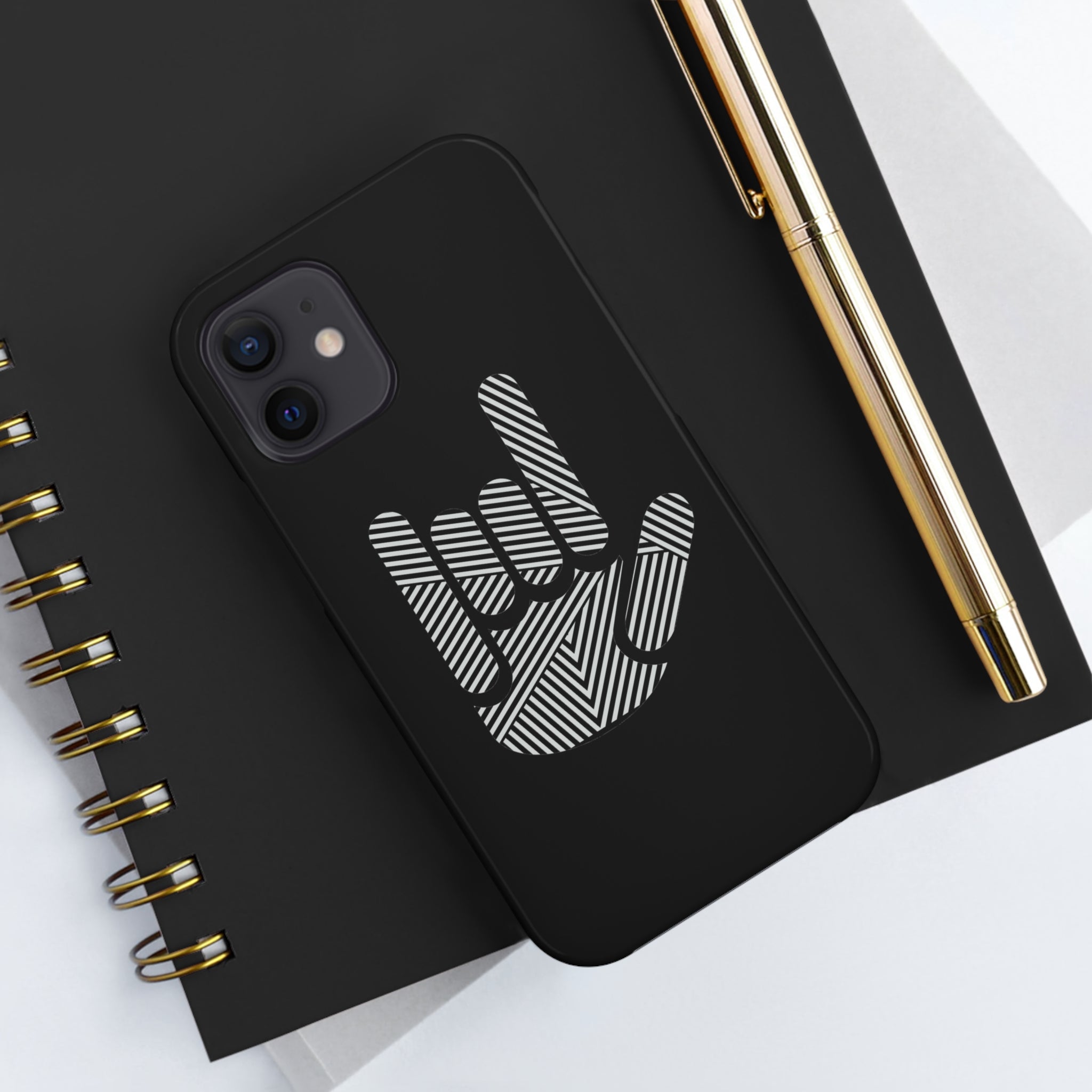 ASL I Love You Stripe Hand Tough Phone Cases - The Kindness Cause