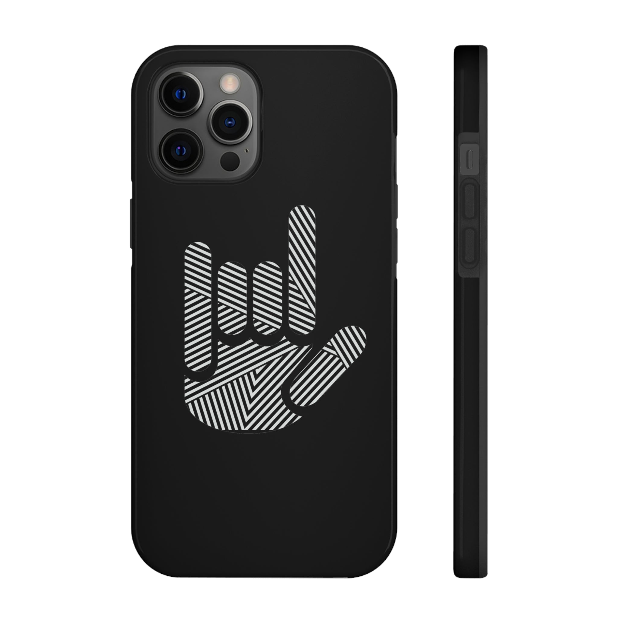ASL I Love You Stripe Hand Tough Phone Cases - The Kindness Cause