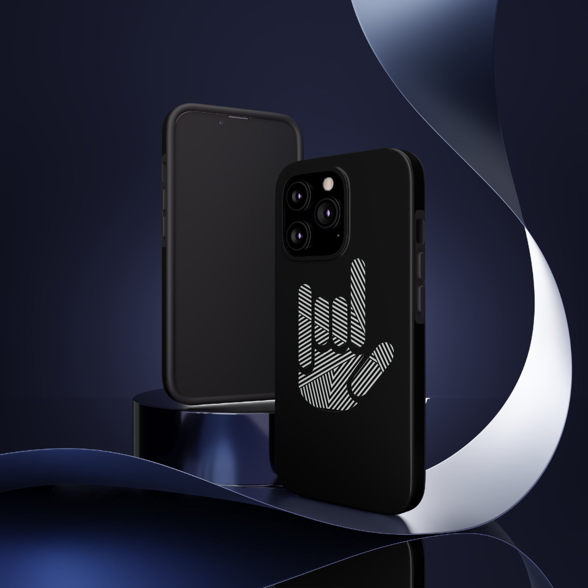ASL I Love You Stripe Hand Tough Phone Cases - The Kindness Cause