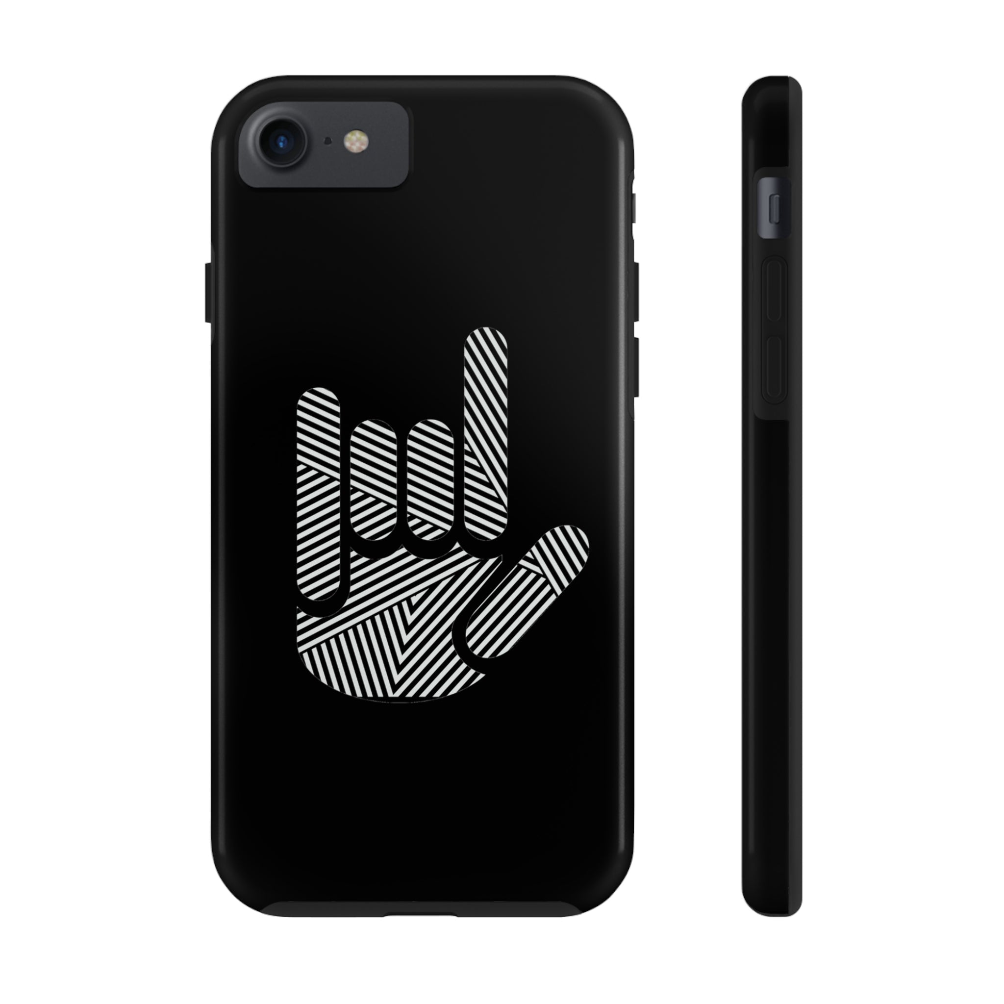 ASL I Love You Stripe Hand Tough Phone Cases - The Kindness Cause