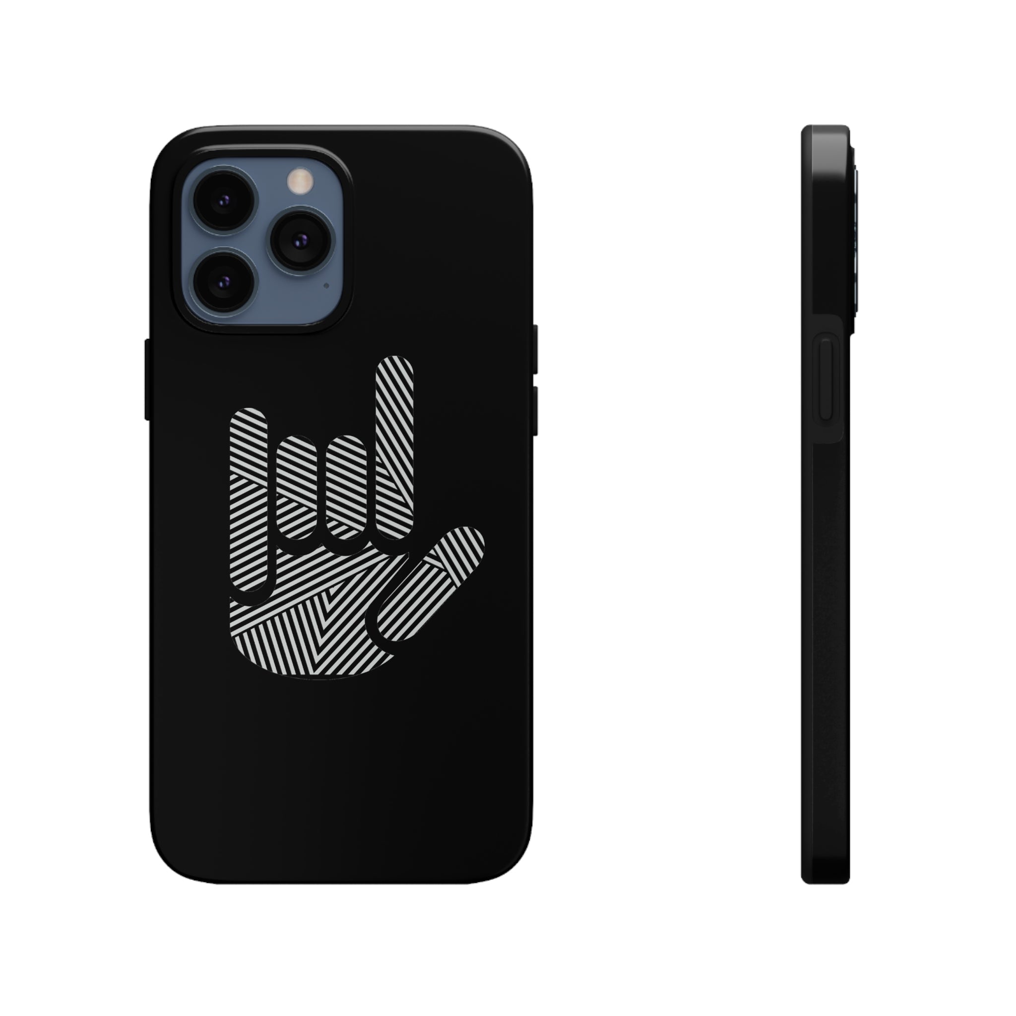 ASL I Love You Stripe Hand Tough Phone Cases - The Kindness Cause