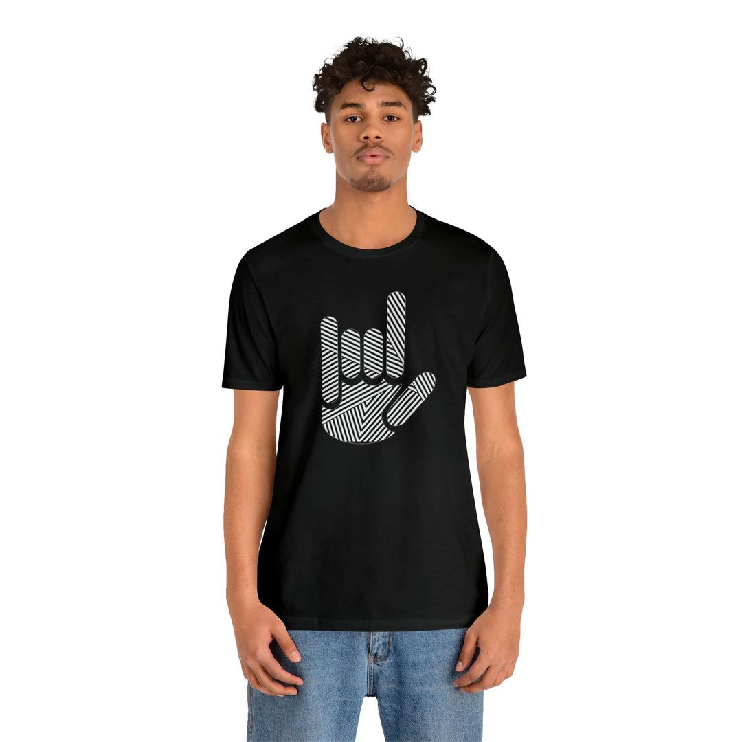 ASL I Love You Stripe Hand Unisex Jersey Short Sleeve Tee - The Kindness Cause