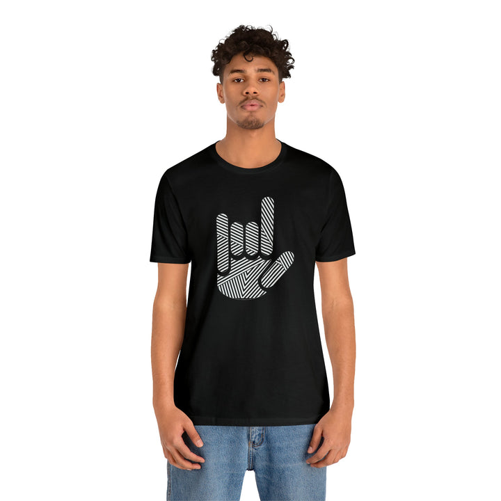 ASL I Love You Stripe Hand Unisex Jersey Short Sleeve Tee - The Kindness Cause