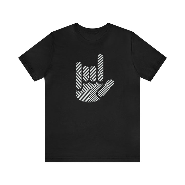 ASL I Love You Stripe Hand Unisex Jersey Short Sleeve Tee - The Kindness Cause