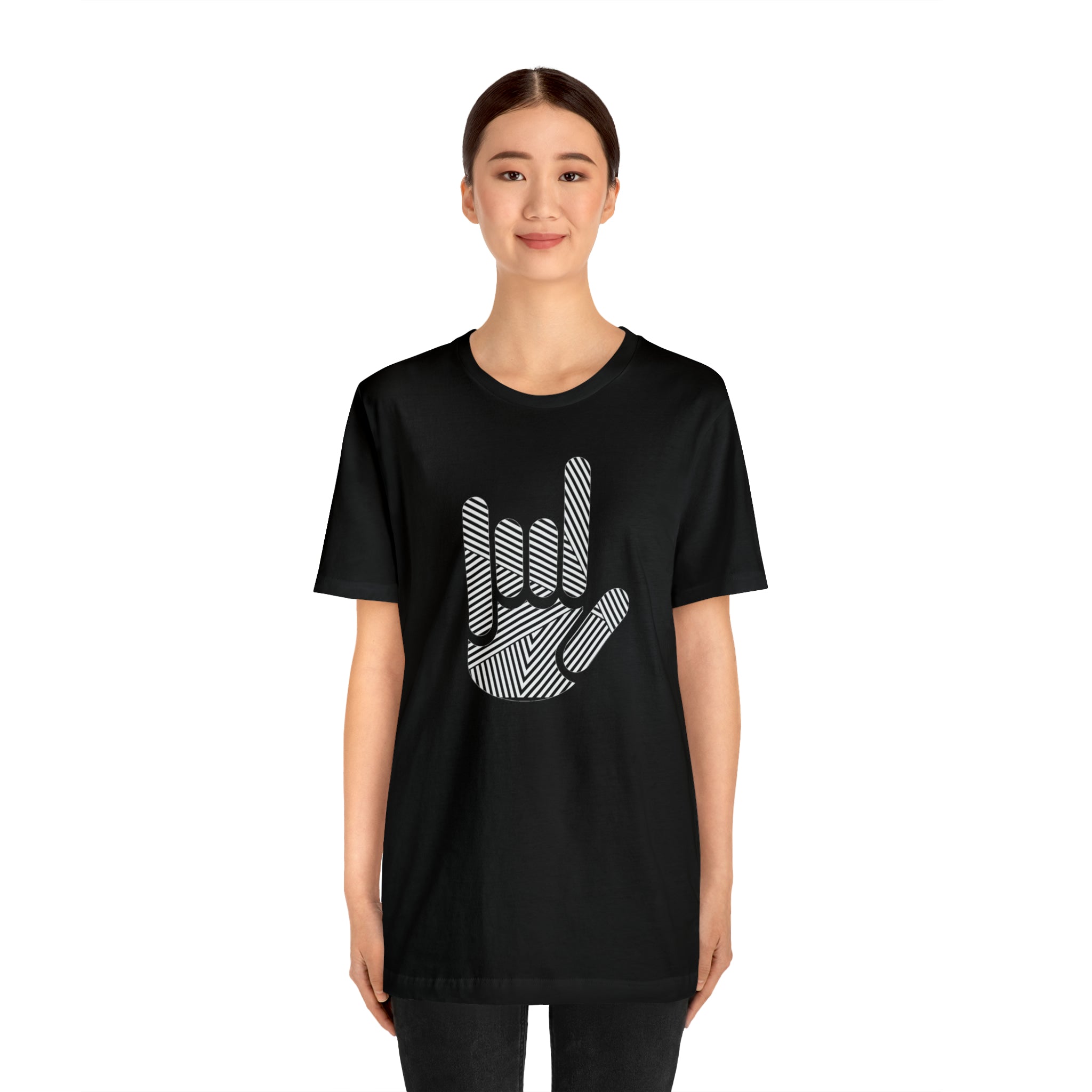ASL I Love You Stripe Hand Unisex Jersey Short Sleeve Tee - The Kindness Cause