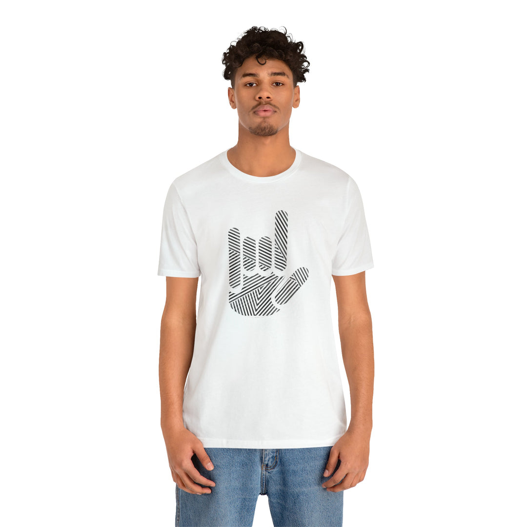 ASL I Love You Stripe Hand Unisex Jersey Short Sleeve Tee - The Kindness Cause
